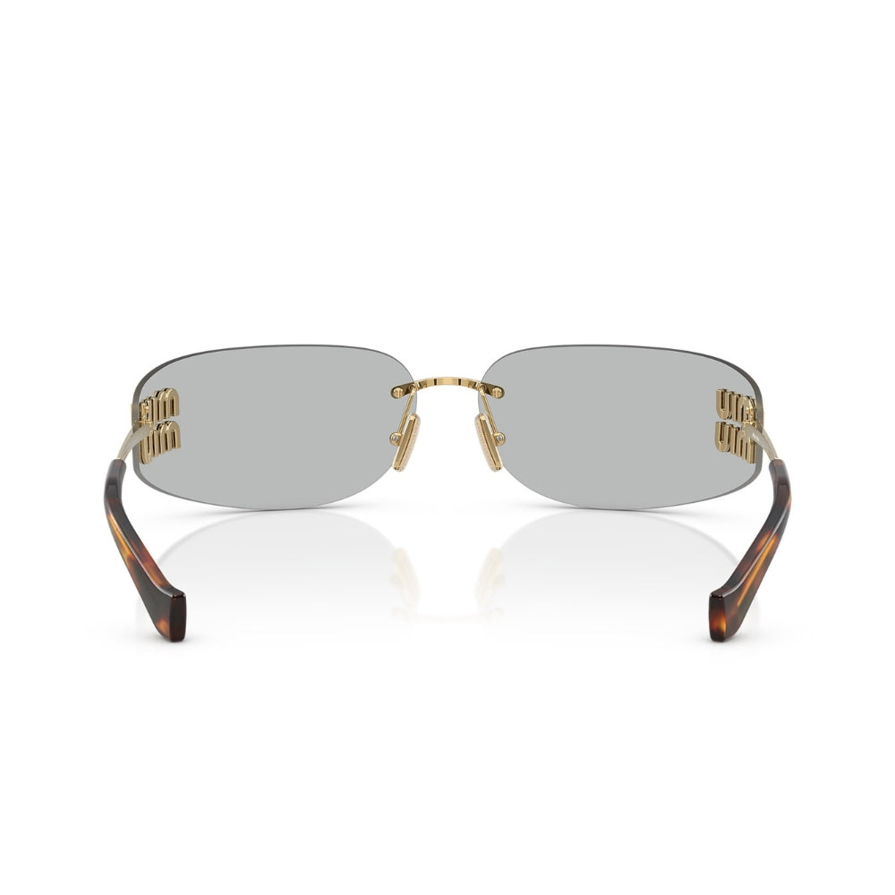 Miu Gold Rimless Shield Sunglasses