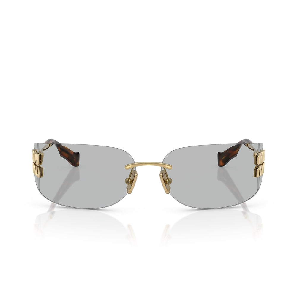 Miu Gold Rimless Shield Sunglasses
